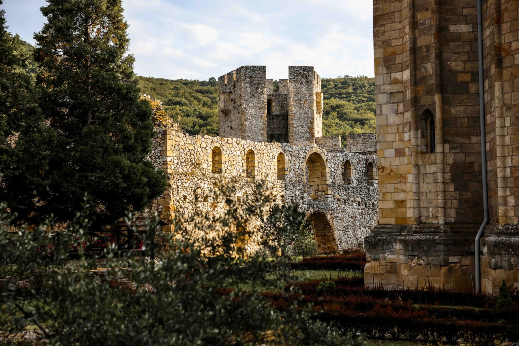 The fortress of Manasija Monastery - walls and towers
