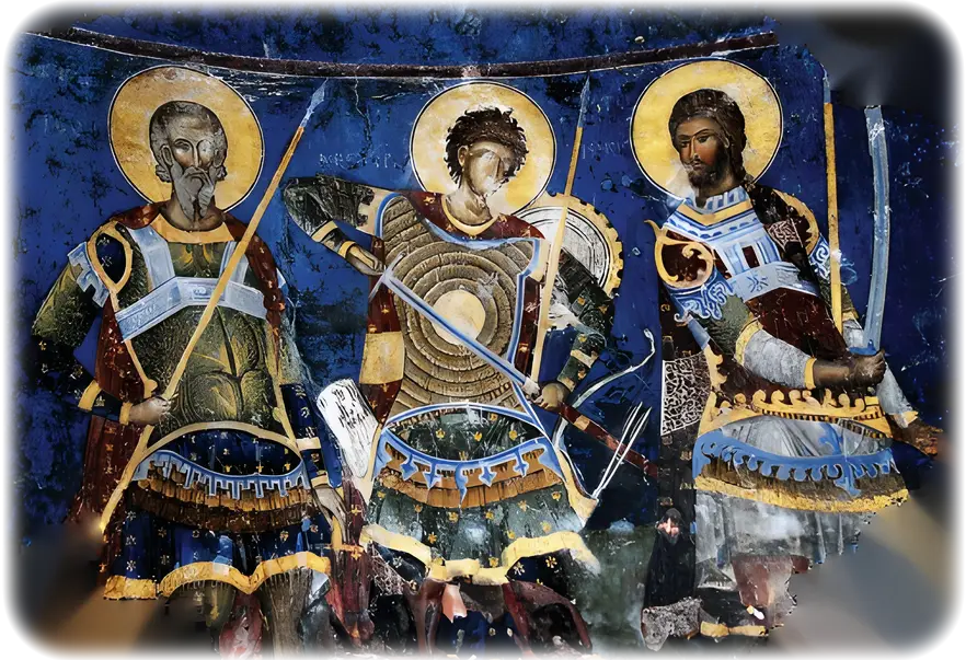Fresco “The Holy Warriors” - choirs, Church of the Holy Trinity